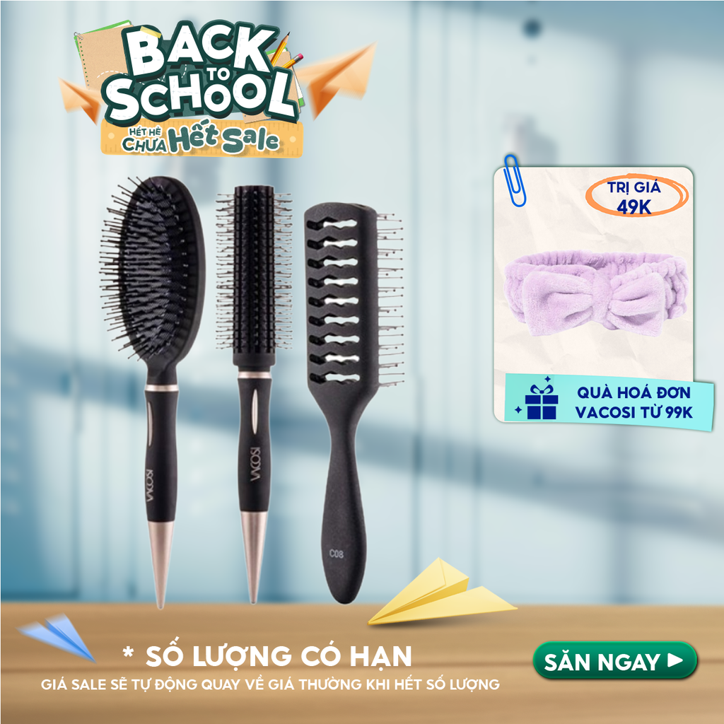 Lược Chải Tóc Gỡ Rối Vacosi Tạo Kiểu Và Phồng Tóc For All Hair Types Styling Hairbrush
