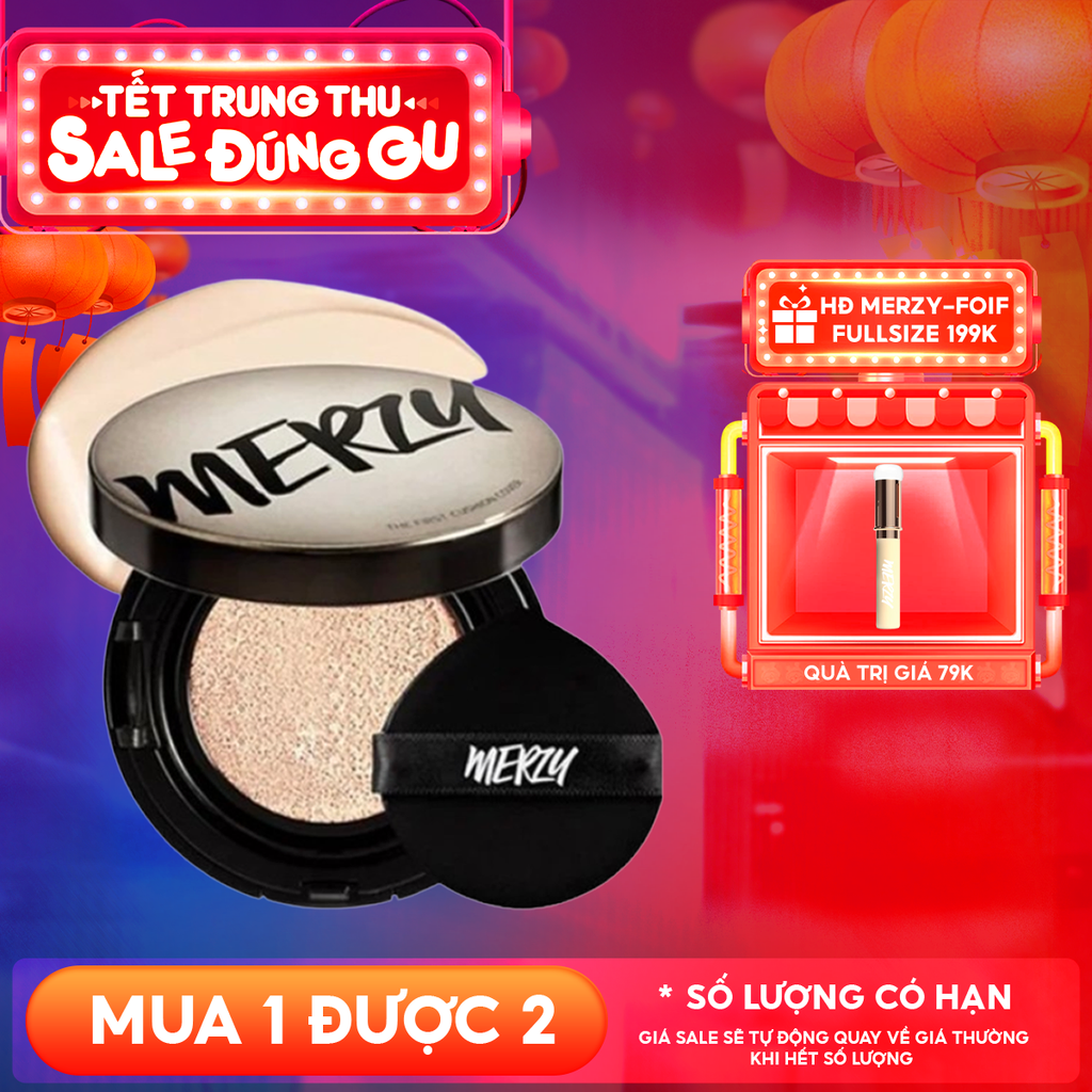 Phấn Nước Merzy Che Phủ Cao, Lâu Trôi The First Cushion Cover SPF50+/PA+++ 13g