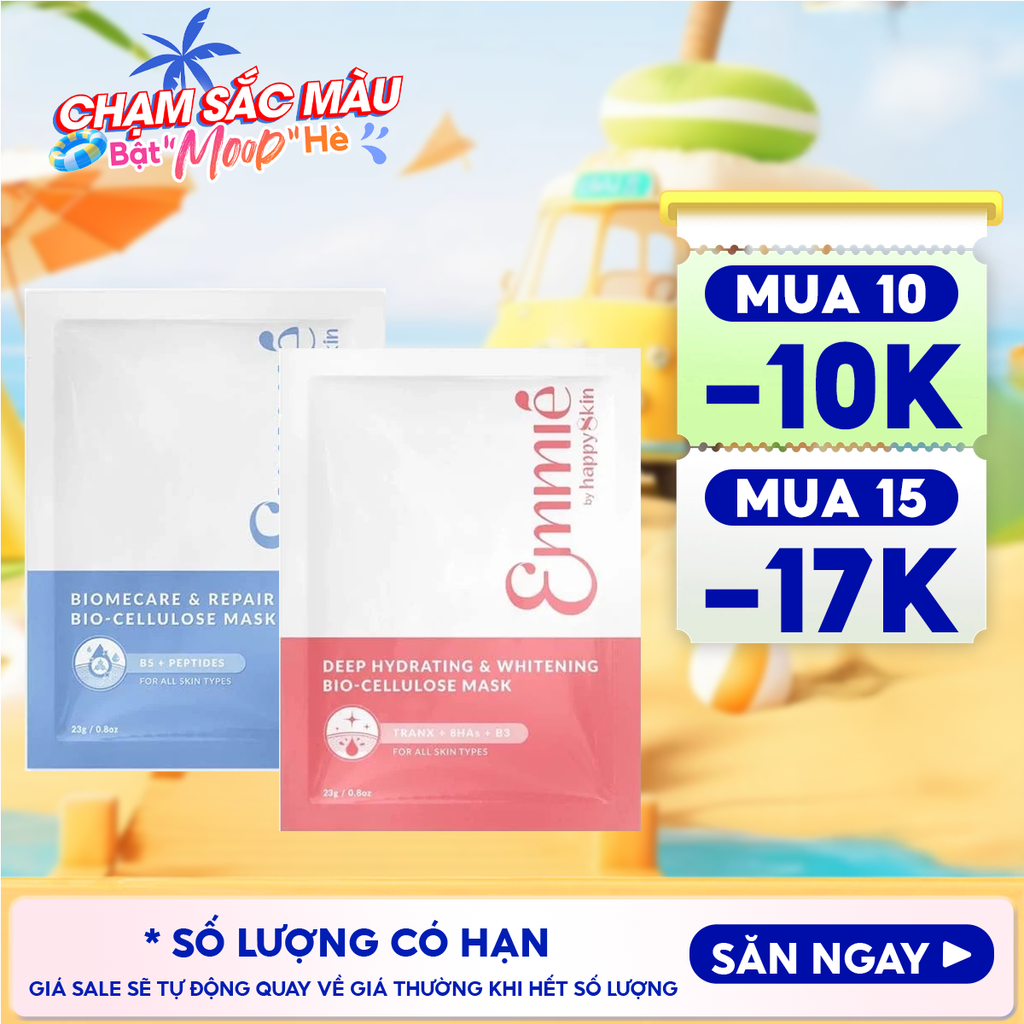 Mặt Nạ Dưỡng Emmié By HappySkin Cấp Ẩm, Hỗ Trợ Phục Hồi, Làm Sáng Da Bio Cellulose Mask