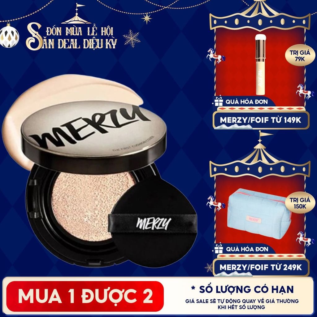 Phấn Nước Merzy Che Phủ Cao, Lâu Trôi The First Cushion Cover SPF50+/PA+++ 13g