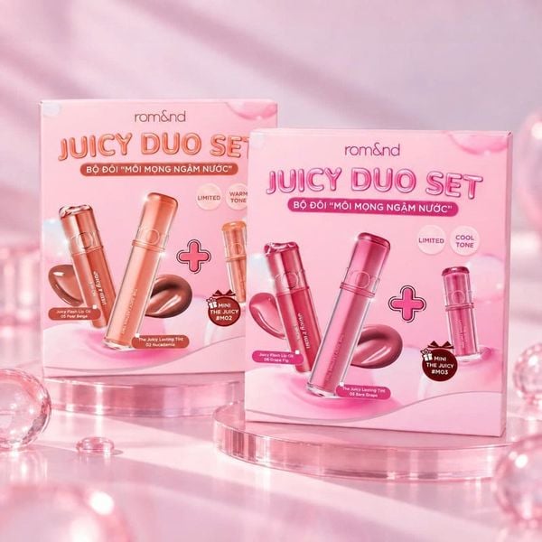  Box Son Môi Trang Điểm Căng Bóng Mọng Nước Romand Juicy Duo Set 