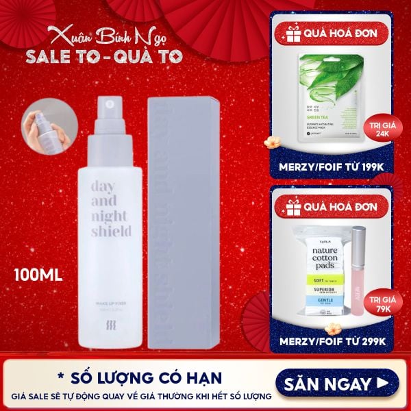  Xịt Khoáng Khóa Nền Merzy Day And Night Shield Makeup Fixer 100ml 