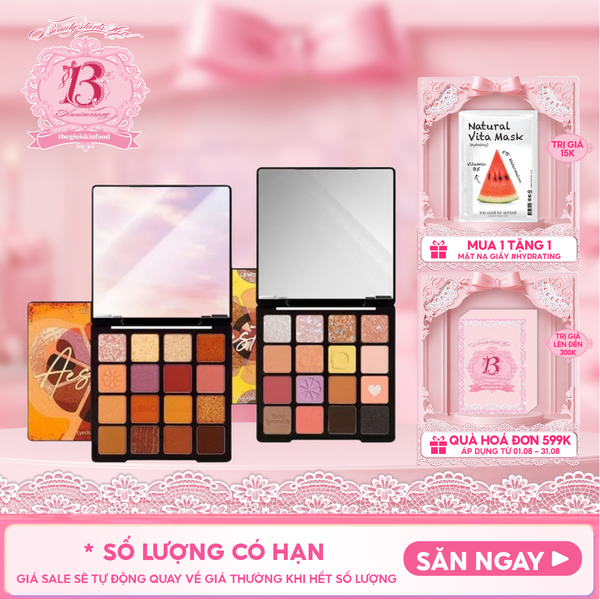  Bảng Phấn Mắt Lemonade 16 Ô Siêu Mềm Mịn, Bền Màu, Lâu Trôi Aesthetic Eyeshadow Palette 20.8g 