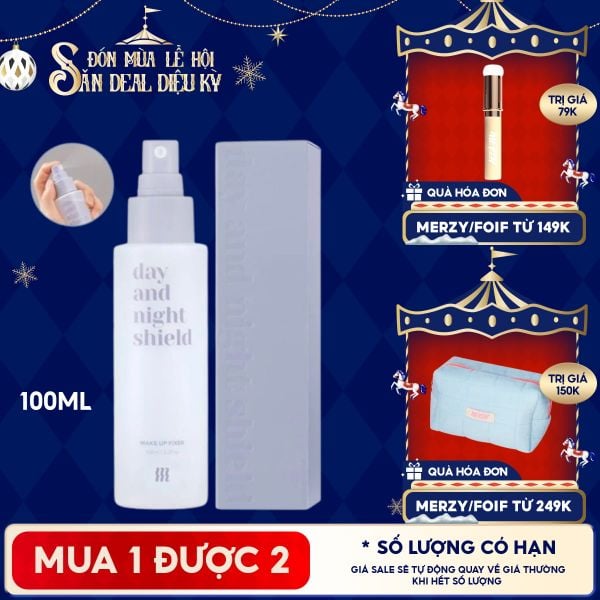  Xịt Khoáng Khóa Nền Merzy Day And Night Shield Makeup Fixer 100ml 