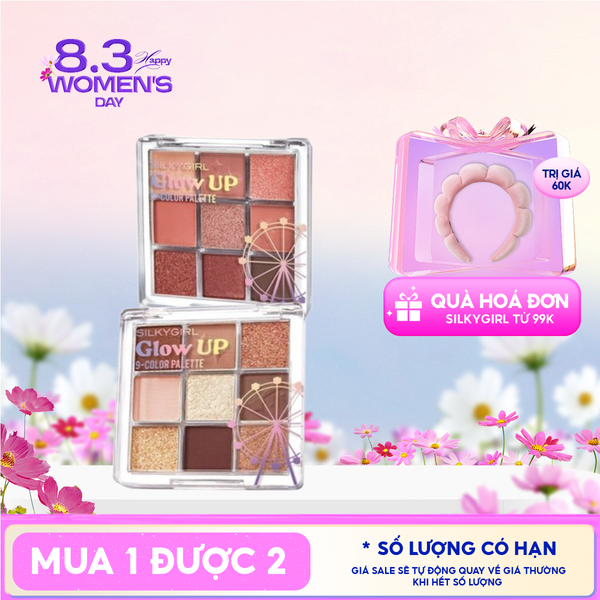  Bảng Phấn Mắt 9 Ô Silkygirl Glow Up 9-Color Palette 7.2g 