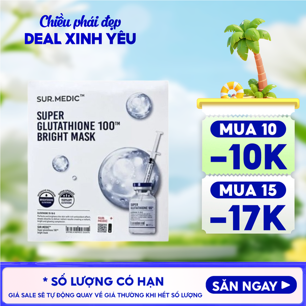  Mặt Nạ Sur.Medic+ Hỗ Trợ Dưỡng Trắng Da Bright Glutathione Mask 30g 