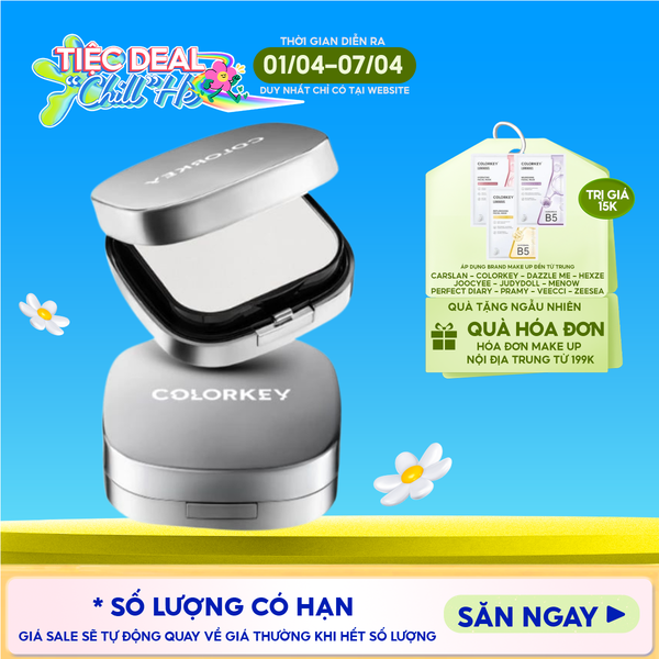  Phấn Phủ Dạng Nén Colorkey Lâu Trôi, Kiềm Dầu Long Lasting Oil-Control Airy Powder 12g 