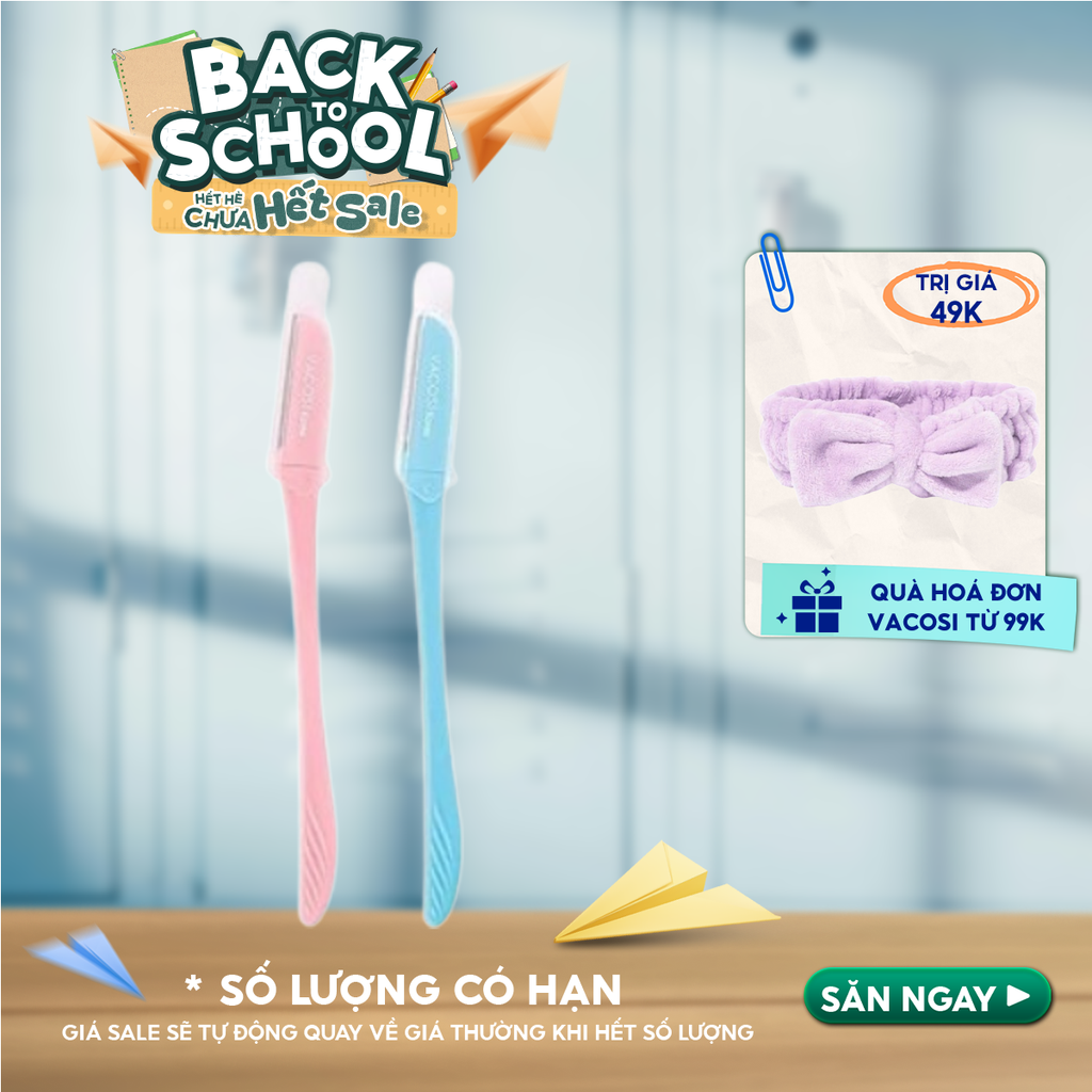 [Set 2 Dao] Dao Cạo Lông Mày Vacosi Eyebrow Knife DC06 (Màu Ngẫu Nhiên)