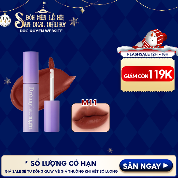  [Màu 13-17] Son Kem Lì, Mịn Mượt Nhẹ Môi Merzy Dreamy Late Night Mellow Tint 4g 