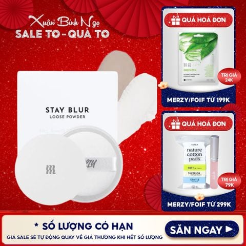 Phấn Phủ Merzy Dạng Bột Hỗ Trợ Kiềm Dầu, Hiệu Ứng Mờ Lì, Cho Lớp Nền Mịn Màng, Lâu Trôi Stay Blur Loose Powder