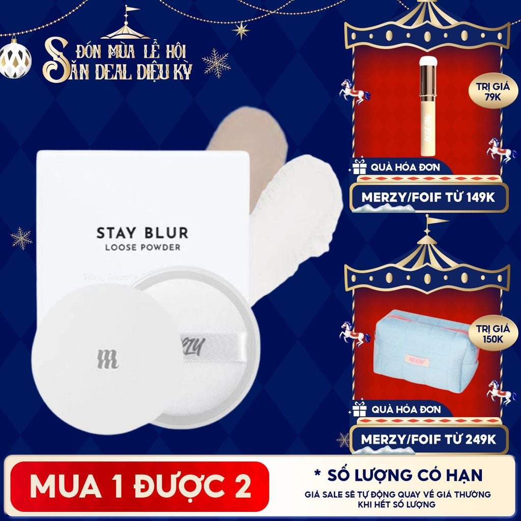 Phấn Phủ Merzy Dạng Bột Hỗ Trợ Kiềm Dầu, Hiệu Ứng Mờ Lì, Cho Lớp Nền Mịn Màng, Lâu Trôi Stay Blur Loose Powder
