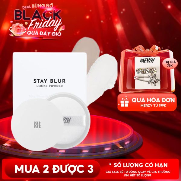  Phấn Phủ Merzy Dạng Bột Hỗ Trợ Kiềm Dầu, Hiệu Ứng Mờ Lì, Cho Lớp Nền Mịn Màng, Lâu Trôi Stay Blur Loose Powder 