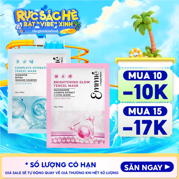  Mặt Nạ Emmié By HappySkin Cấp Ẩm, Dưỡng Sáng Da Tencel Mask 