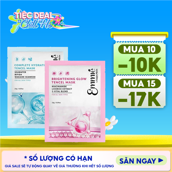  Mặt Nạ Emmié By HappySkin Cấp Ẩm, Dưỡng Sáng Da Tencel Mask 