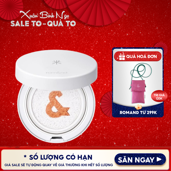  Kem Chống Nắng Dạng Cushion Romand Thuần Chay Back Me Tone Up Sun Cushion SPF50+/PA++++ 11g 