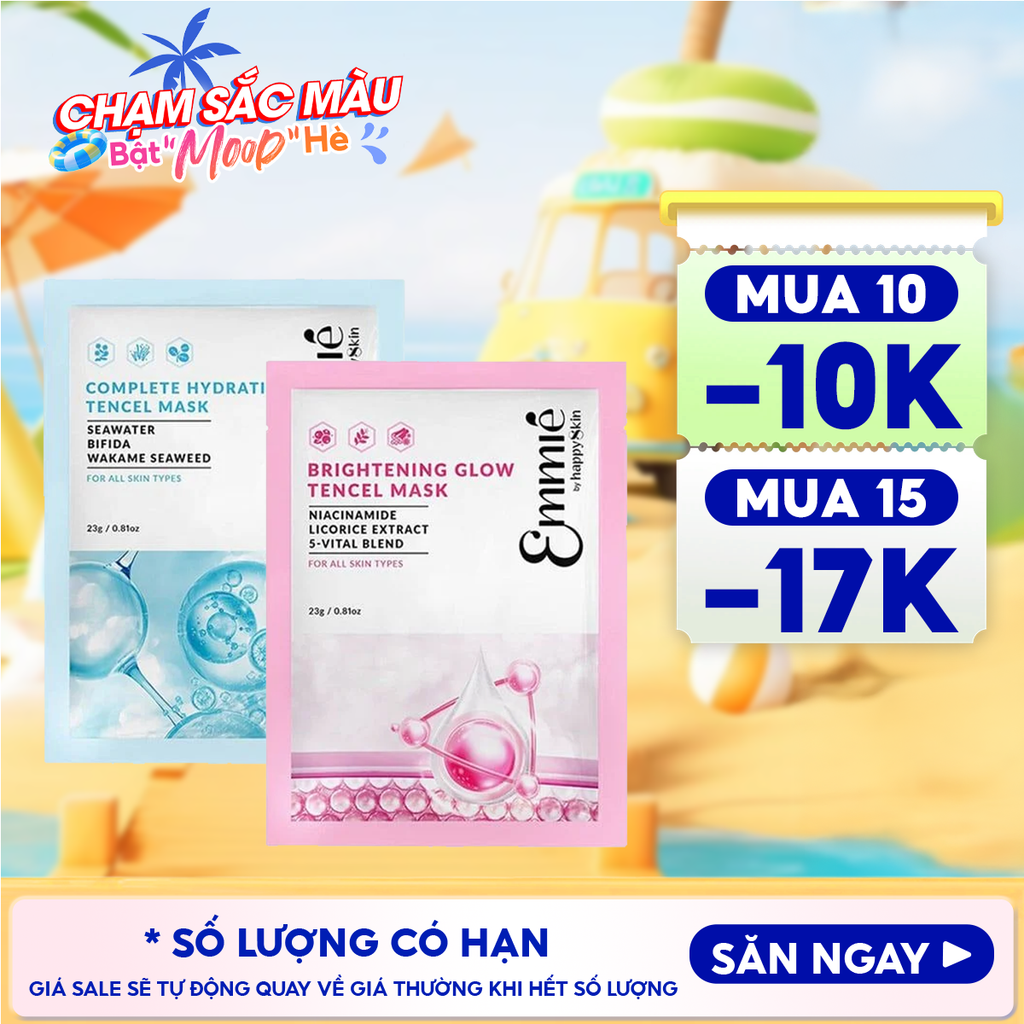 Mặt Nạ Emmié By HappySkin Cấp Ẩm, Dưỡng Sáng Da Tencel Mask
