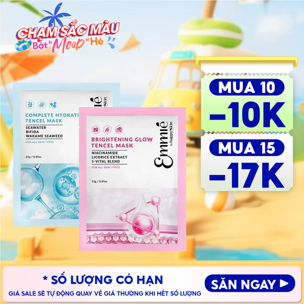  Mặt Nạ Emmié By HappySkin Cấp Ẩm, Dưỡng Sáng Da Tencel Mask 