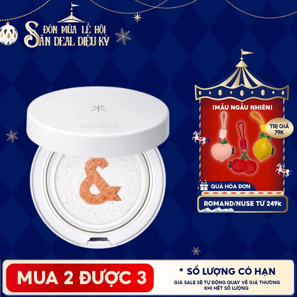 Kem Chống Nắng Dạng Cushion Romand Thuần Chay Back Me Tone Up Sun Cushion SPF50+/PA++++ 11g