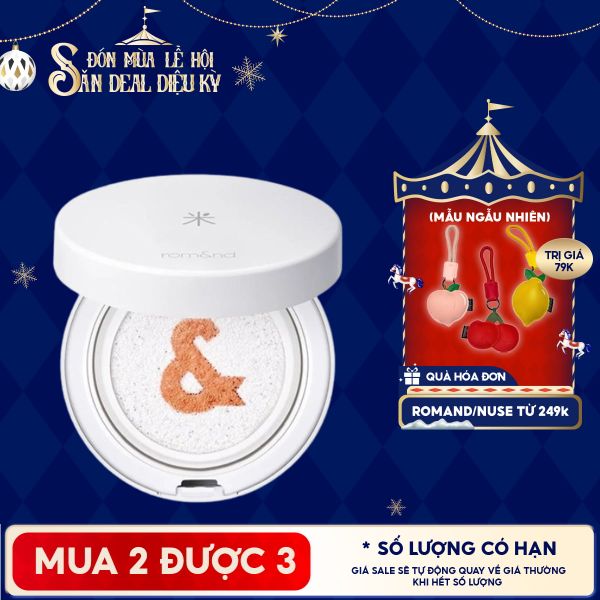  Kem Chống Nắng Dạng Cushion Romand Thuần Chay Back Me Tone Up Sun Cushion SPF50+/PA++++ 11g 