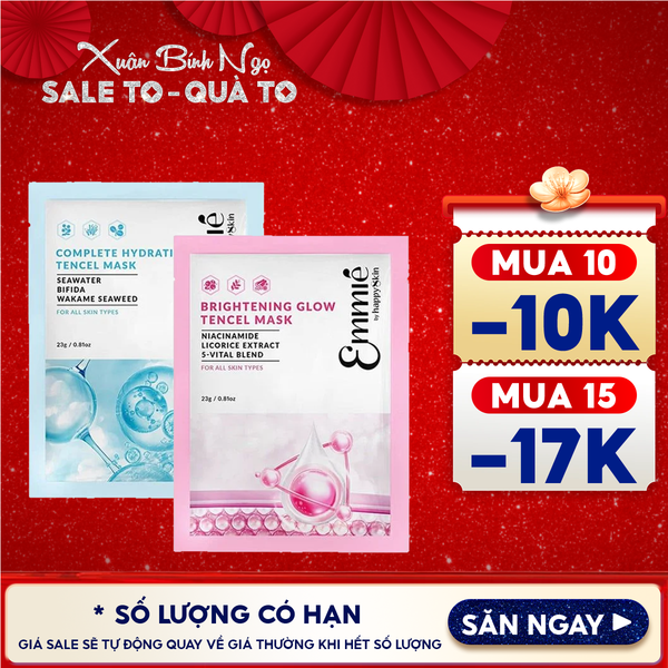  Mặt Nạ Emmié By HappySkin Cấp Ẩm, Dưỡng Sáng Da Tencel Mask 