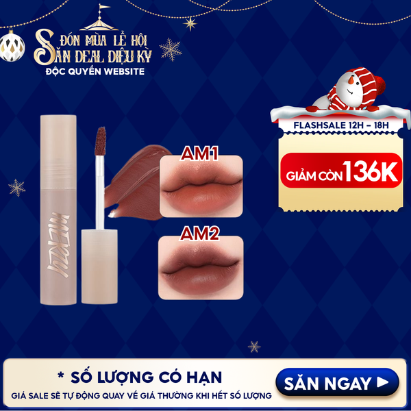  [Academia Collection] Son Kem Merzy Siêu Lì, Lâu Trôi, Lên Màu Chuẩn Academia Mellow Tint 4g 