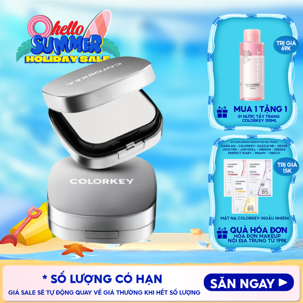  Phấn Phủ Dạng Nén Colorkey Lâu Trôi, Kiềm Dầu Long Lasting Oil-Control Airy Powder 12g 