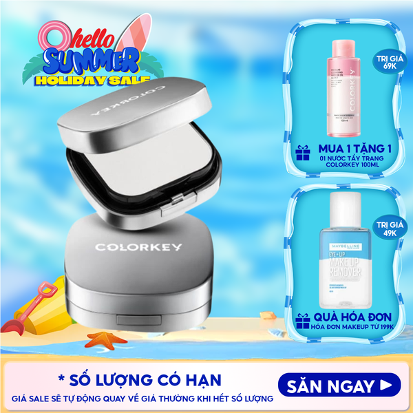  Phấn Phủ Dạng Nén Colorkey Lâu Trôi, Kiềm Dầu Long Lasting Oil-Control Airy Powder 12g 