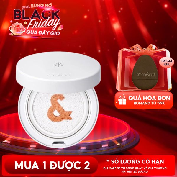  Kem Chống Nắng Dạng Cushion Romand Thuần Chay Back Me Tone Up Sun Cushion SPF50+/PA++++ 11g 