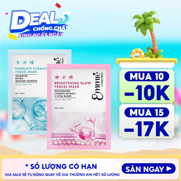  Mặt Nạ Emmié By HappySkin Cấp Ẩm, Dưỡng Sáng Da Tencel Mask 