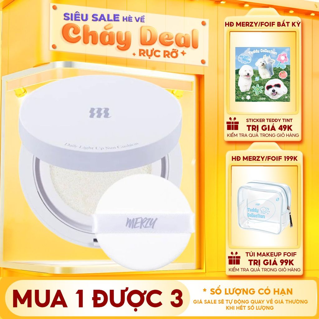 Kem Chống Nắng Dạng Cushion Merzy Nâng Tông Da, Dưỡng Ẩm Daily Light Up Sun Cushion SPF50+ PA++++ 12g