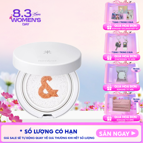 Kem Chống Nắng Dạng Cushion Romand Thuần Chay Back Me Tone Up Sun Cushion SPF50+/PA++++ 11g