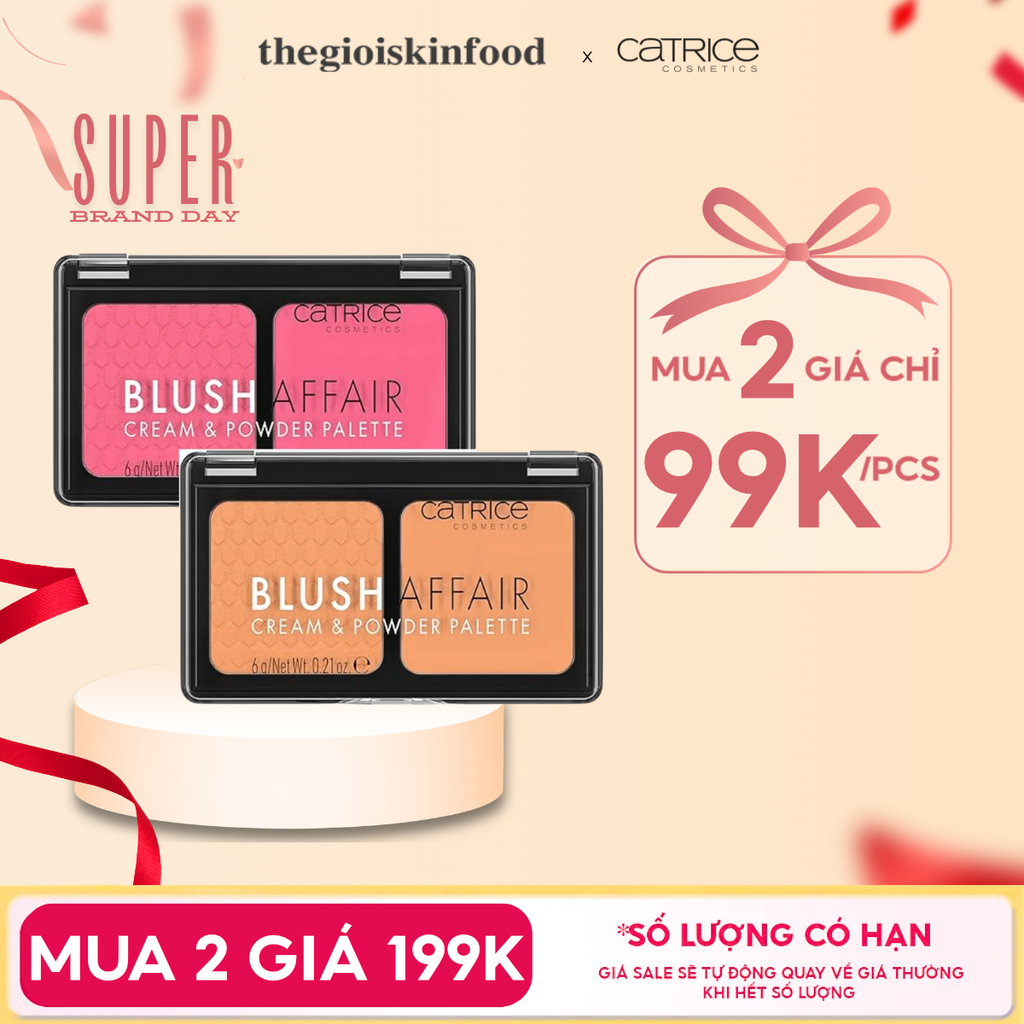 Bảng Má hồng Kết Hợp Dạng Kem Và Phấn Catrice Blush Affair Cream & Powder Palette