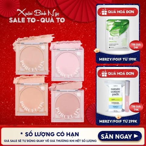 Phấn Má Hồng Merzy Dạng Nén Chuẩn Màu, Lâu Trôi Porcelain Cheek Blusher 4.2g