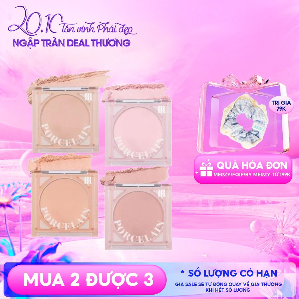 Phấn Má Hồng Merzy Dạng Nén Chuẩn Màu, Lâu Trôi Porcelain Cheek Blusher 4.2g