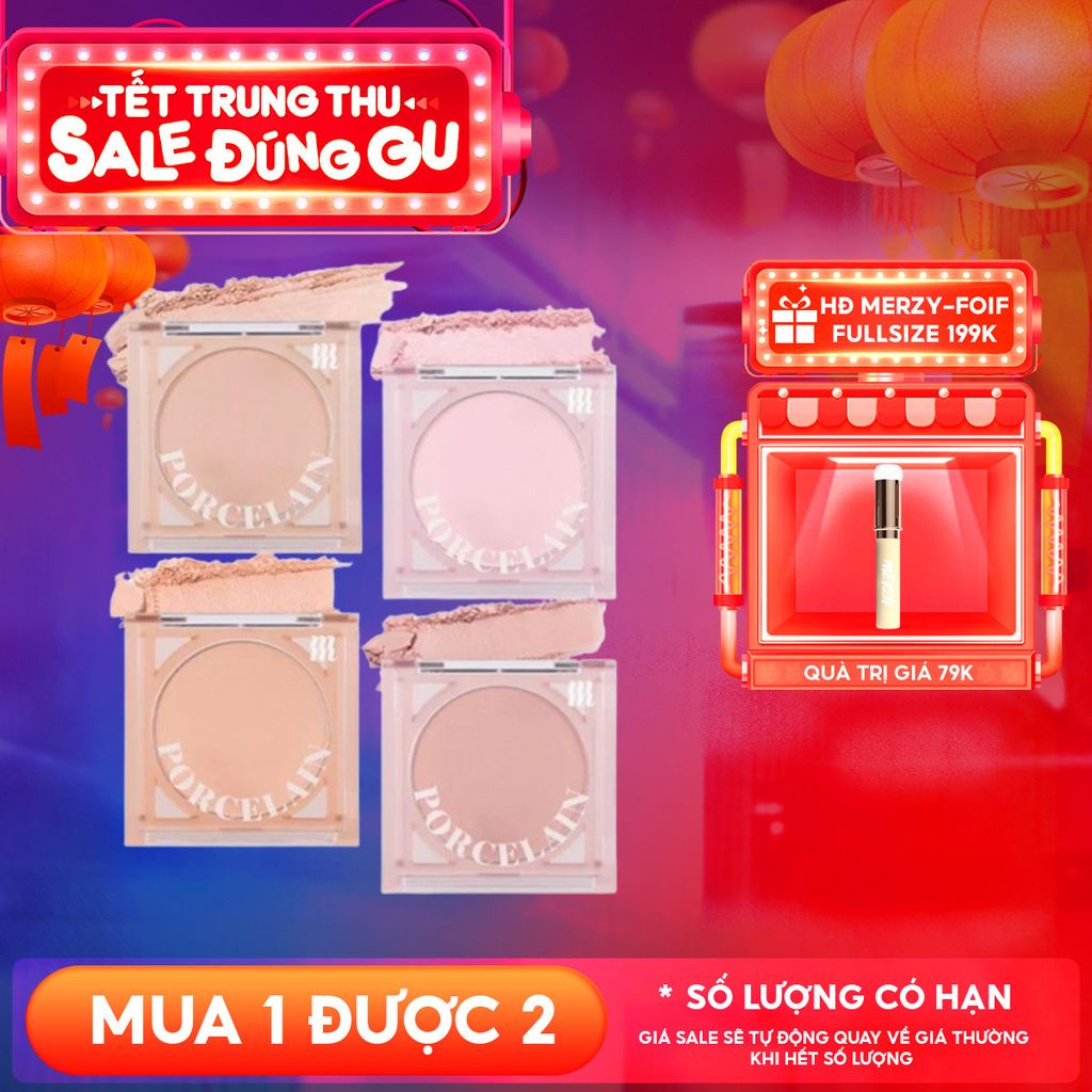 Phấn Má Hồng Merzy Dạng Nén Chuẩn Màu, Lâu Trôi Porcelain Cheek Blusher 4.2g