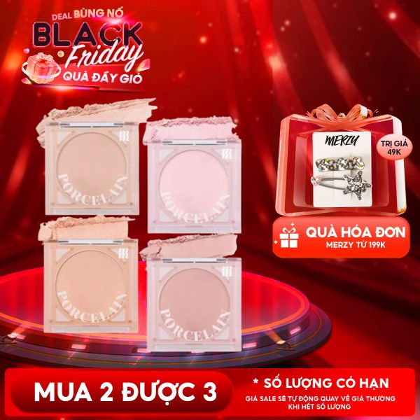  Phấn Má Hồng Merzy Dạng Nén Chuẩn Màu, Lâu Trôi Porcelain Cheek Blusher 4.2g 
