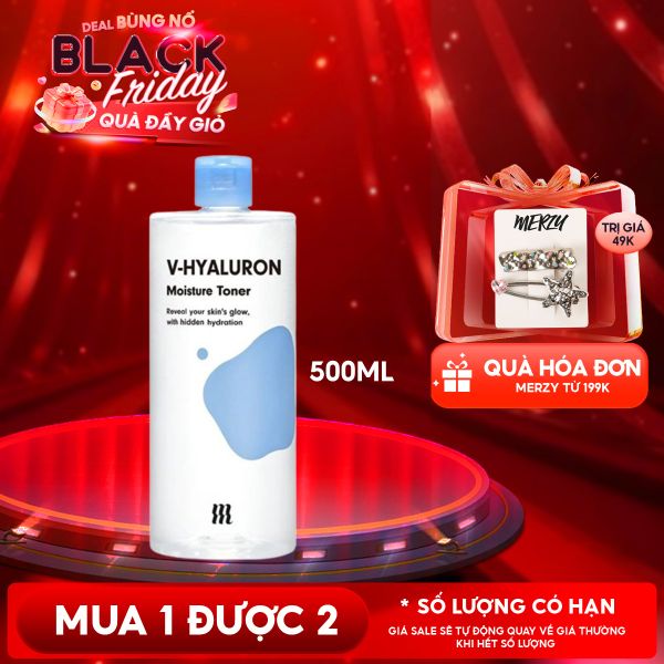  Nước Hoa Hồng By Merzy Dưỡng Ẩm V-Hyaluronic Acid Moisture Toner 500ml 