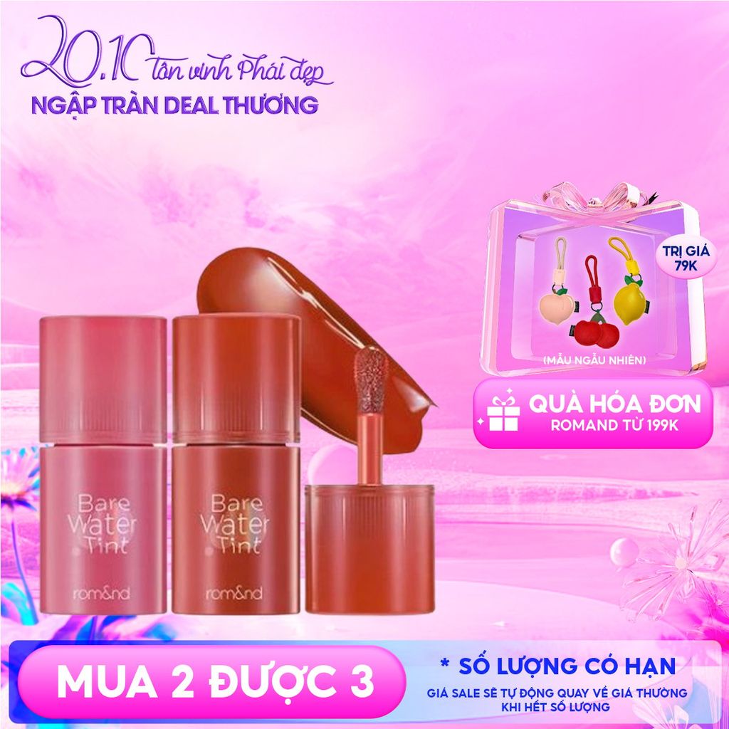 Son Tint Romand Lâu Trôi, Căng Mọng Bare Water Tint