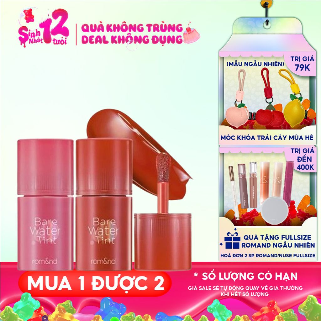 Son Tint Romand Lâu Trôi, Căng Mọng Bare Water Tint