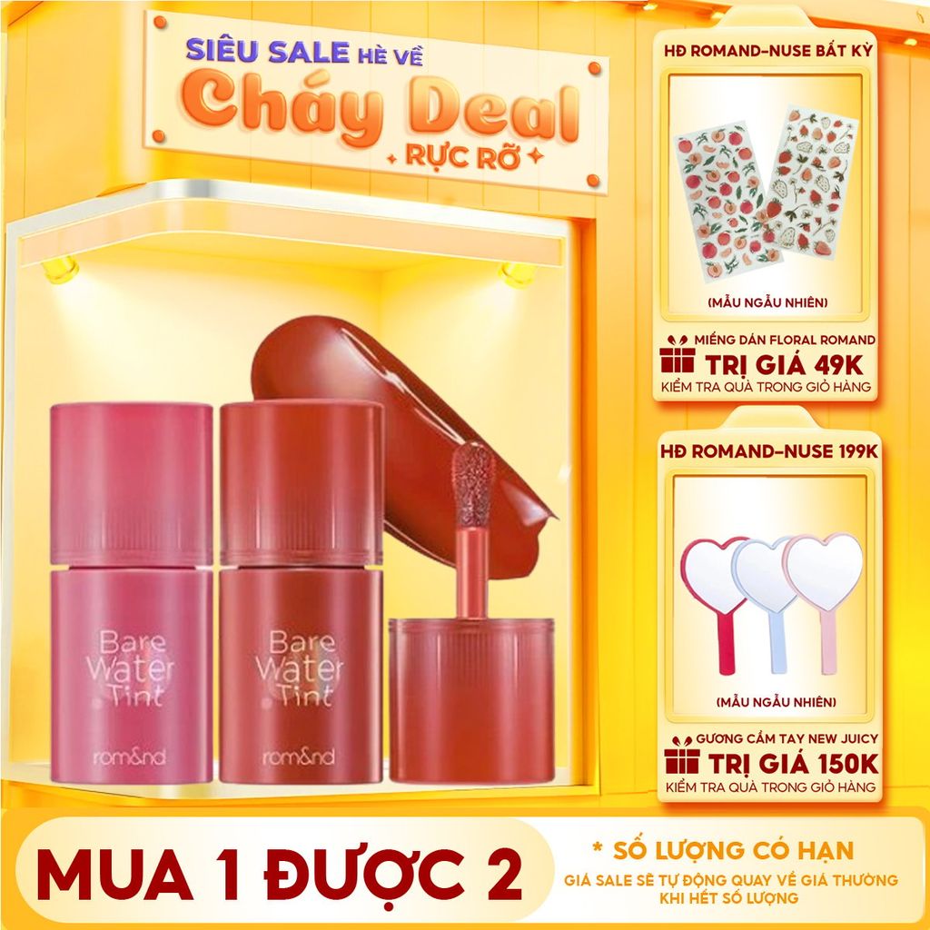 Son Tint Romand Lâu Trôi, Căng Mọng Bare Water Tint