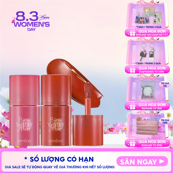 Son Tint Romand Lâu Trôi, Căng Mọng Bare Water Tint 