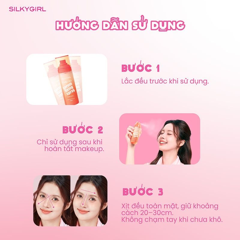 Xịt Khóa Nền Silkygirl Fix & Lock Serum Fixing Spray 100ml