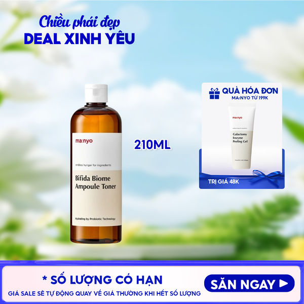  Nước Hoa Hồng Ma:nyo Cấp Ẩm, Làm Dịu Da Bifida Biome Ampoule Toner 210ml 