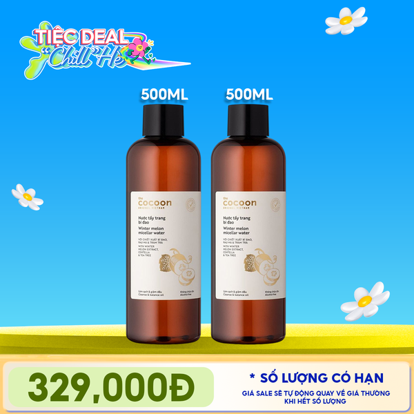  Nước Tẩy Trang Cocoon Bí Đao Thuần Chay Làm Sạch Dịu Nhẹ Winter Melon Micellar Water 