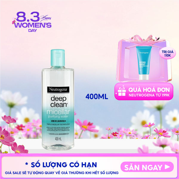  Nước Tẩy Trang Neutrogena Thanh Lọc Và Làm Sạch Sâu Deep Clean Micellar Purifying Water 400ml 