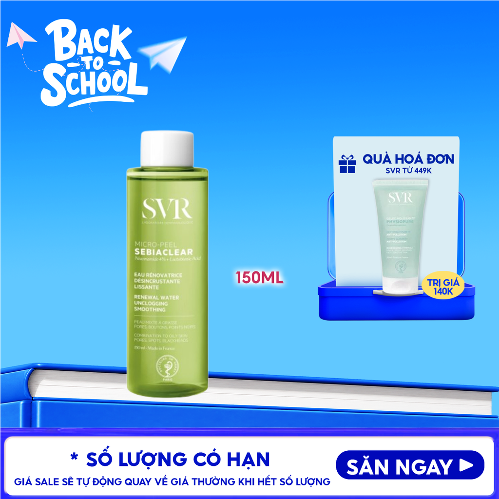 Nước Hoa Hồng SVR Dành Cho Da Dầu Mụn Sebiaclear Micro Peel 150ml