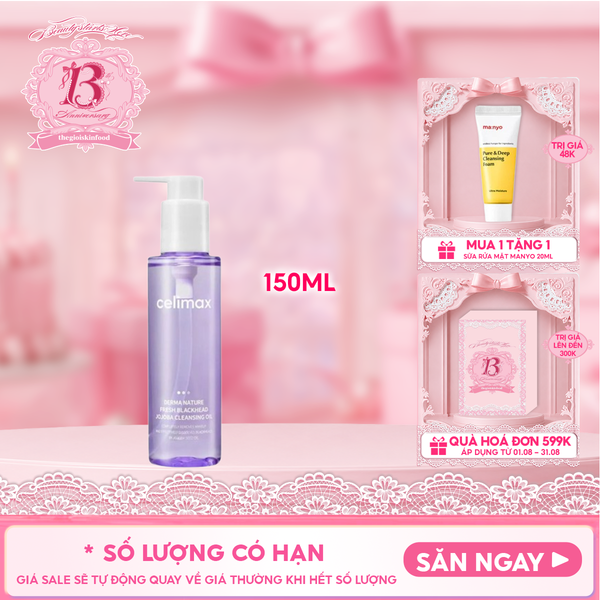  Dầu Tẩy Trang Celimax Sạch Sâu, Cải Thiện Mụn Đầu Đen Derma Nature Fresh Blackhead Jojoba Cleansing Oil 150ml 