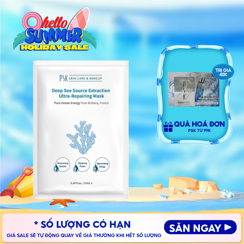 Mặt Nạ PSK Hỗ Trợ Phục Hồi Chuyên Sâu Chiết Xuất Từ Nước Biển Sâu Deep Sea Source Extraction Ultra-Repairing Mask 25ml