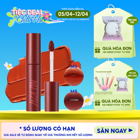 [Màu 1-6] Son Kem Lì Merzy Siêu Mịn Môi Bite The Beat Mellow Tint 4g