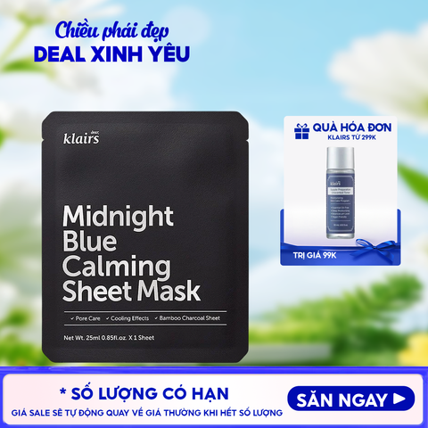 Mặt Nạ Klairs Làm Dịu, Hỗ Trợ Giảm Kích Ứng, Phục Hồi Da Midnight Blue Calming Sheet Mask 25ml